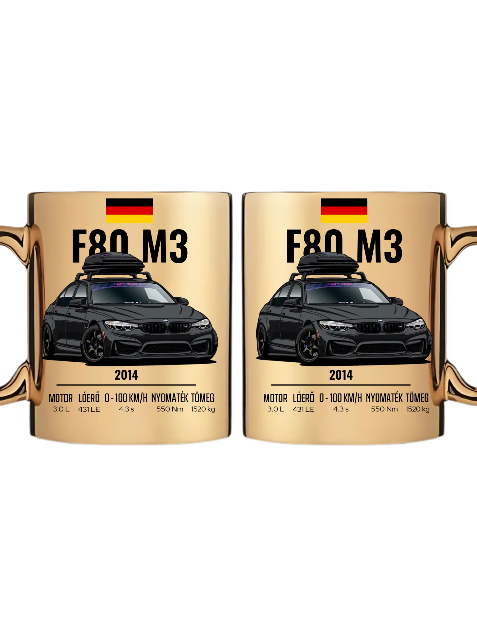 Autó illusztráció - F80 M3 77. - Egyedi személyre szabható bögre