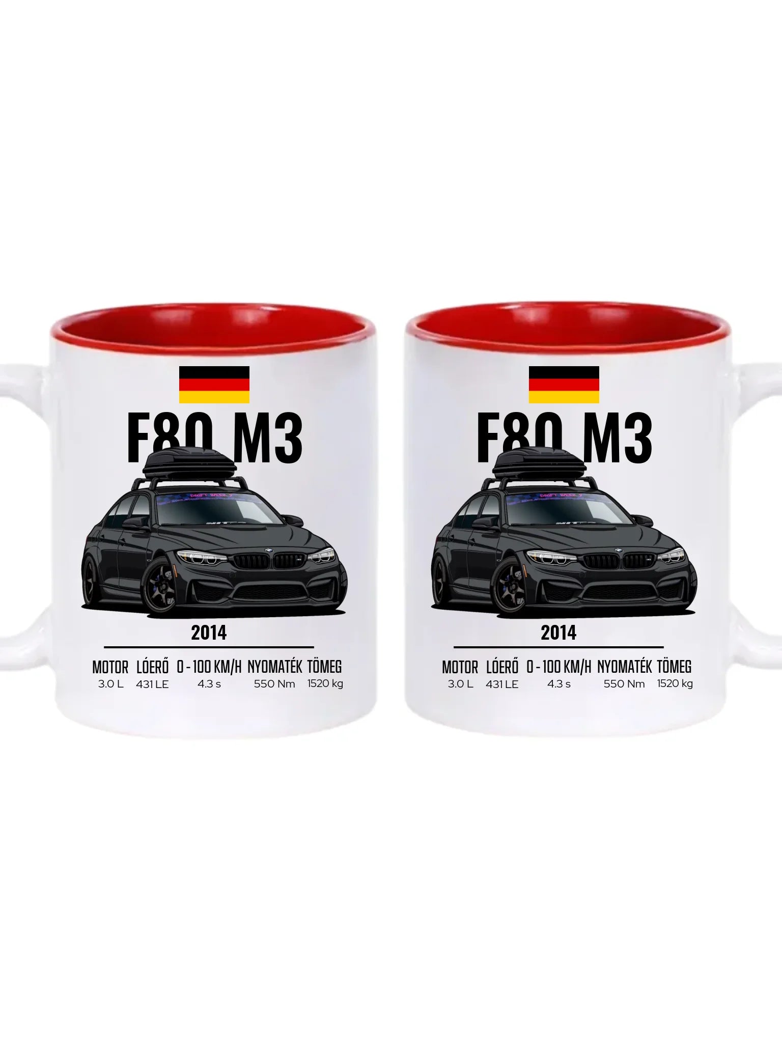 Autó illusztráció - F80 M3 77. - Egyedi személyre szabható bögre