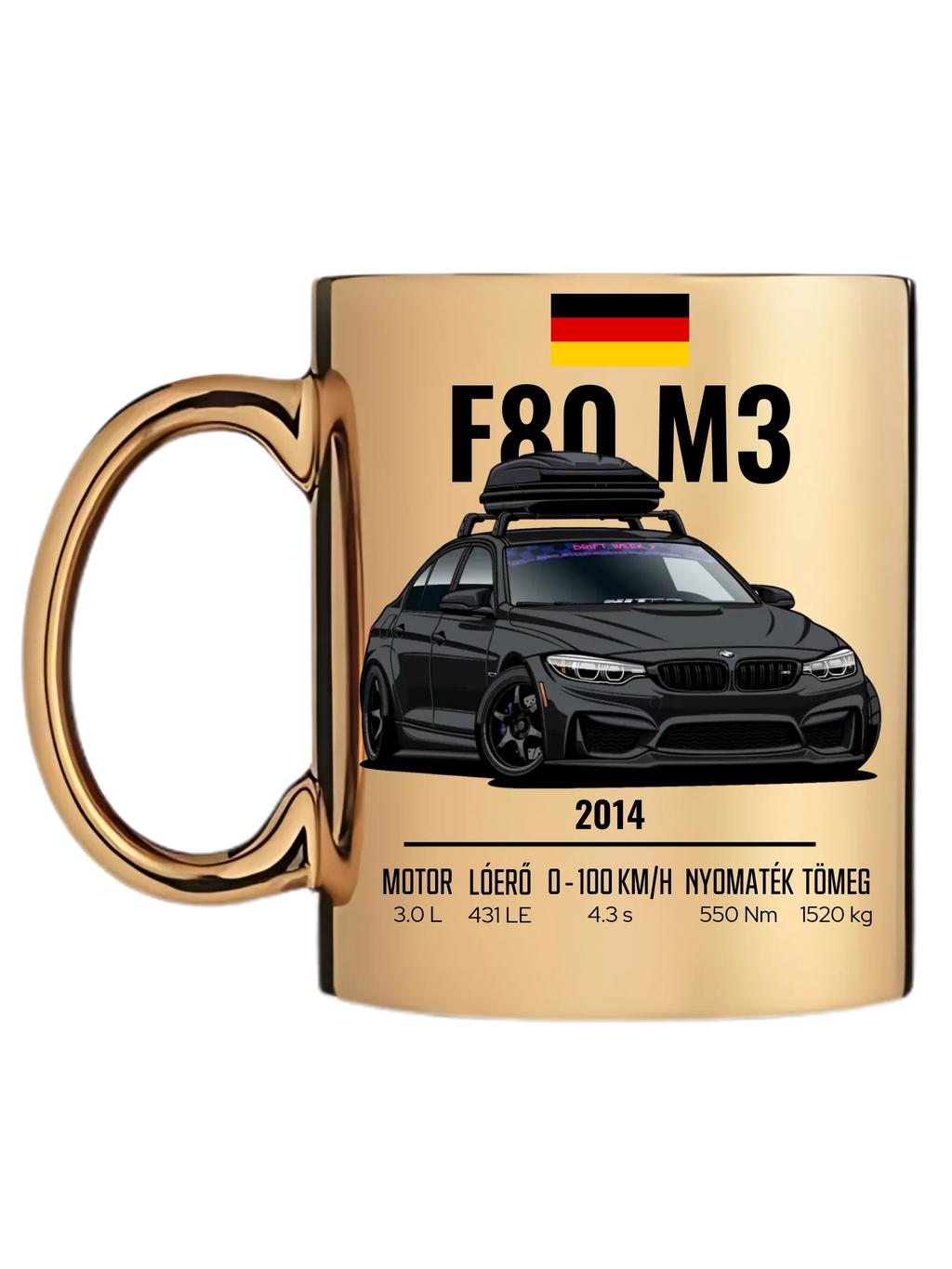 Autó illusztráció - F80 M3 77. - Egyedi személyre szabható bögre