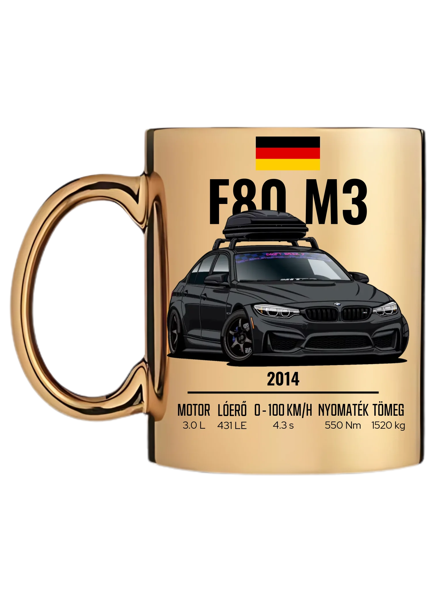 Autó illusztráció - F80 M3 77. - Egyedi személyre szabható bögre