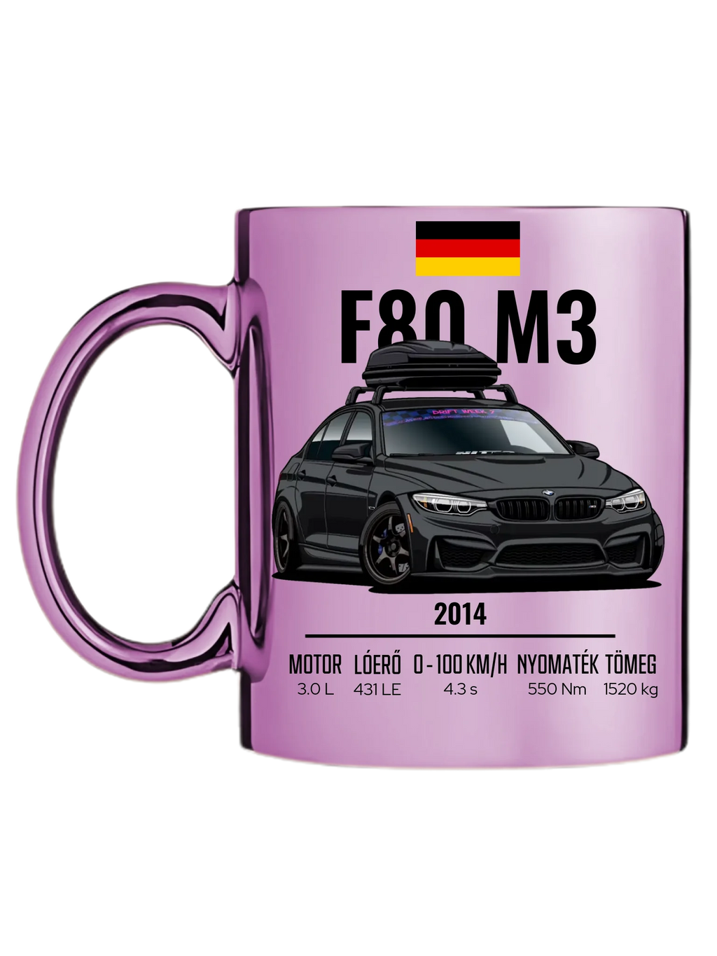 Autó illusztráció - F80 M3 77. - Egyedi személyre szabható bögre
