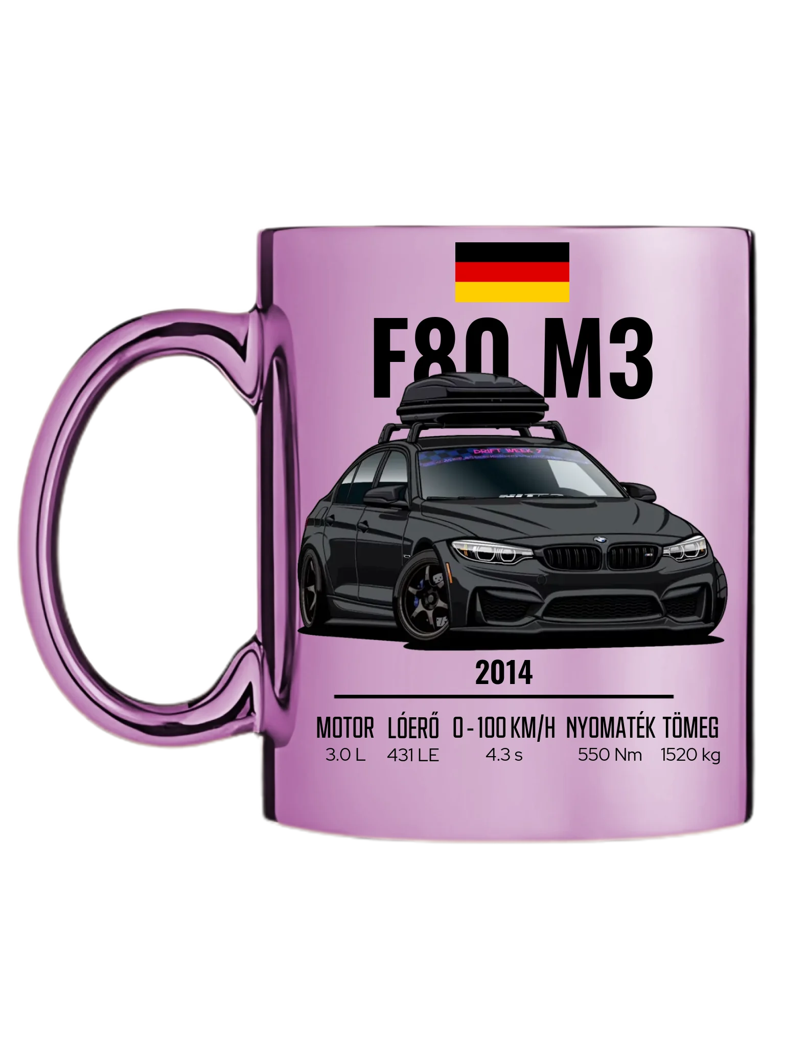 Autó illusztráció - F80 M3 77. - Egyedi személyre szabható bögre