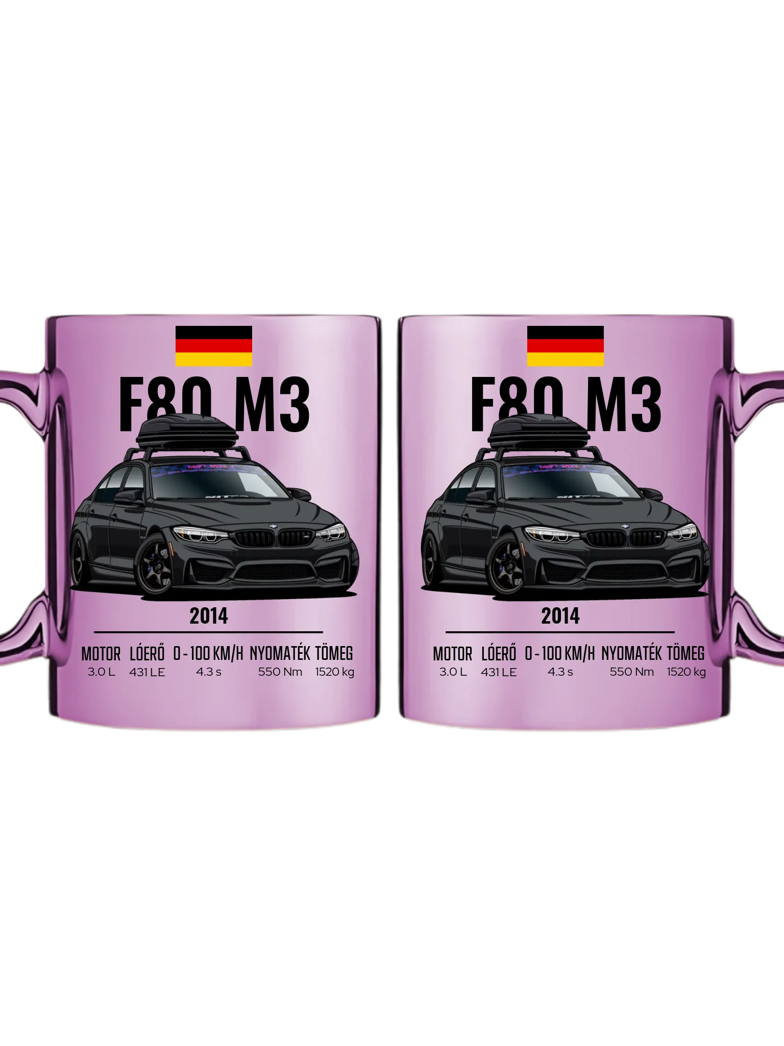 Autó illusztráció - F80 M3 77. - Egyedi személyre szabható bögre