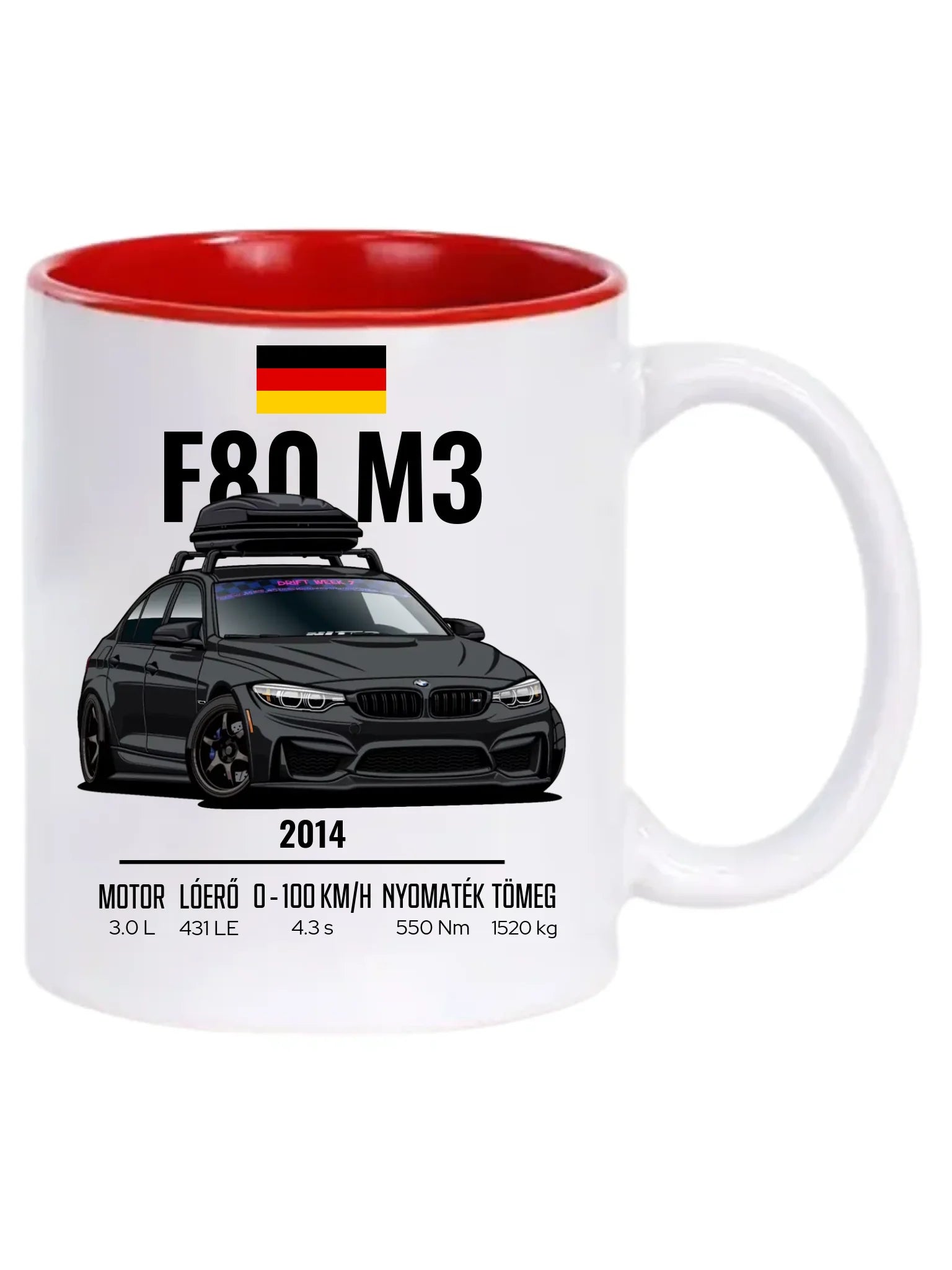 Autó illusztráció - F80 M3 77. - Egyedi személyre szabható bögre