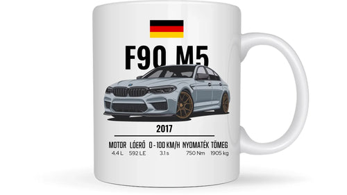 Autó illusztráció - F90 M5 78. - Egyedi személyre szabható bögre