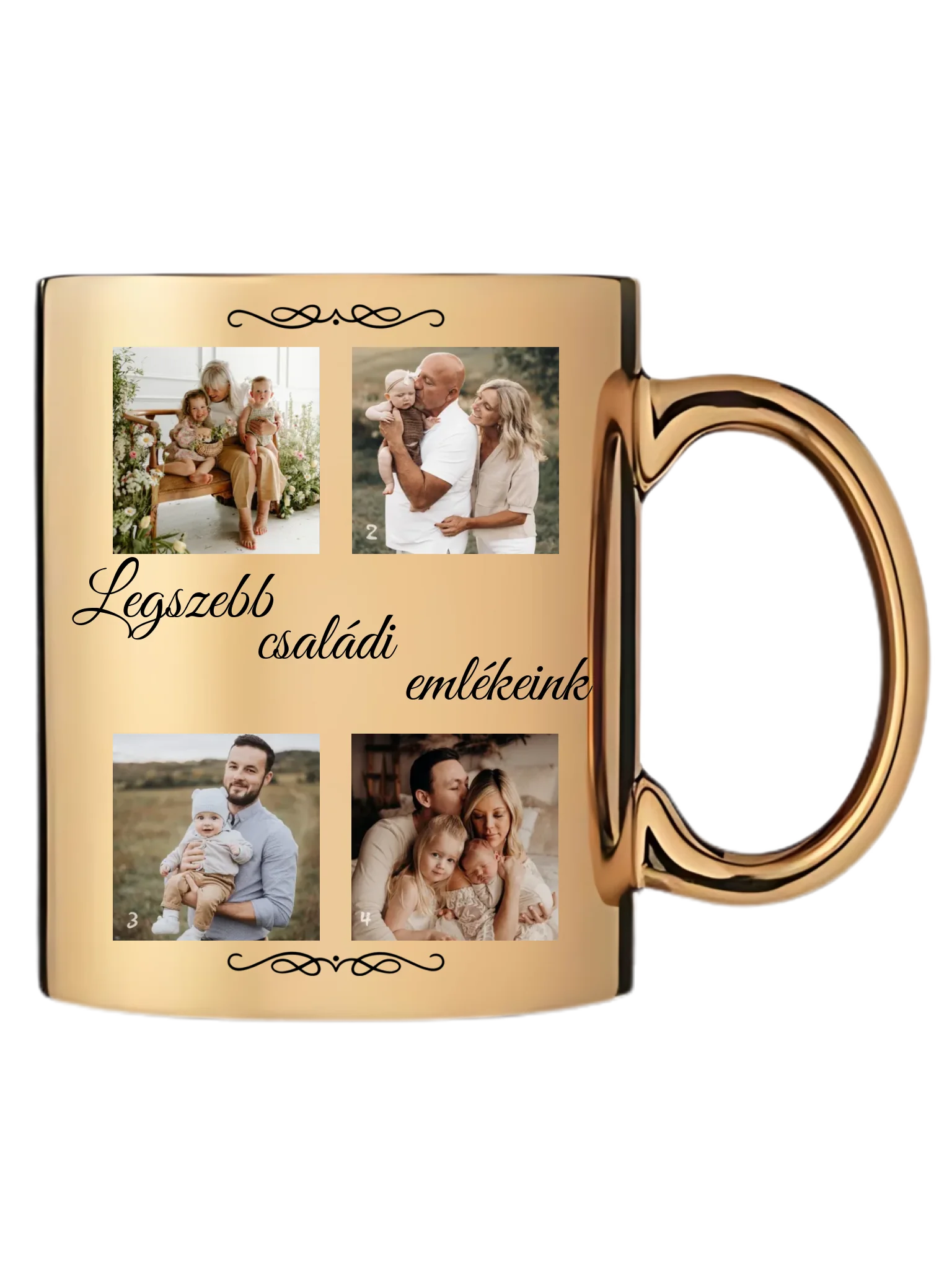 Családi fotókollázs 1. - 4 fénykép - Saját fényképes bögre
