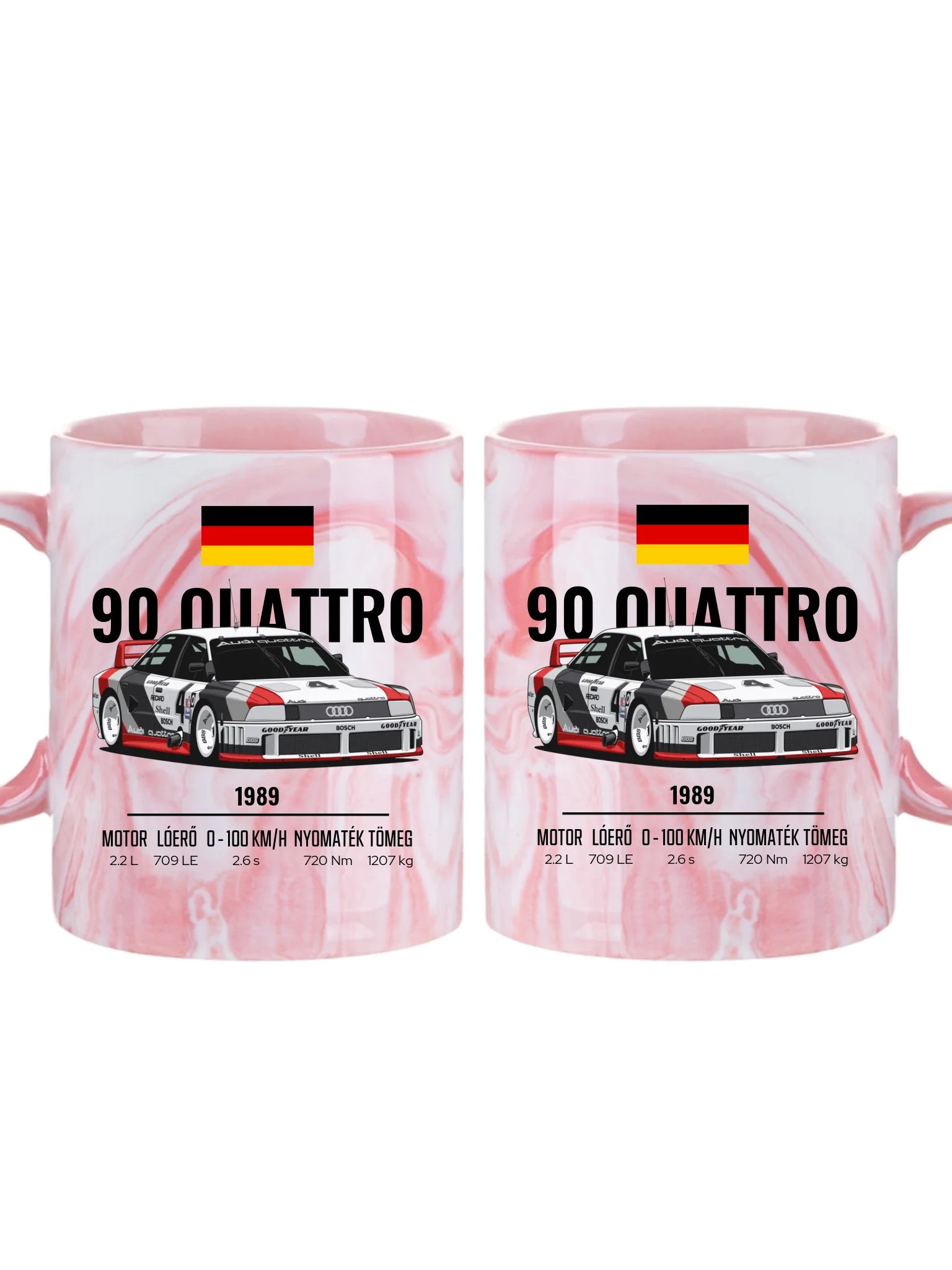 Autó illusztráció - 90 Quattro 20. - Egyedi személyre szabható bögre