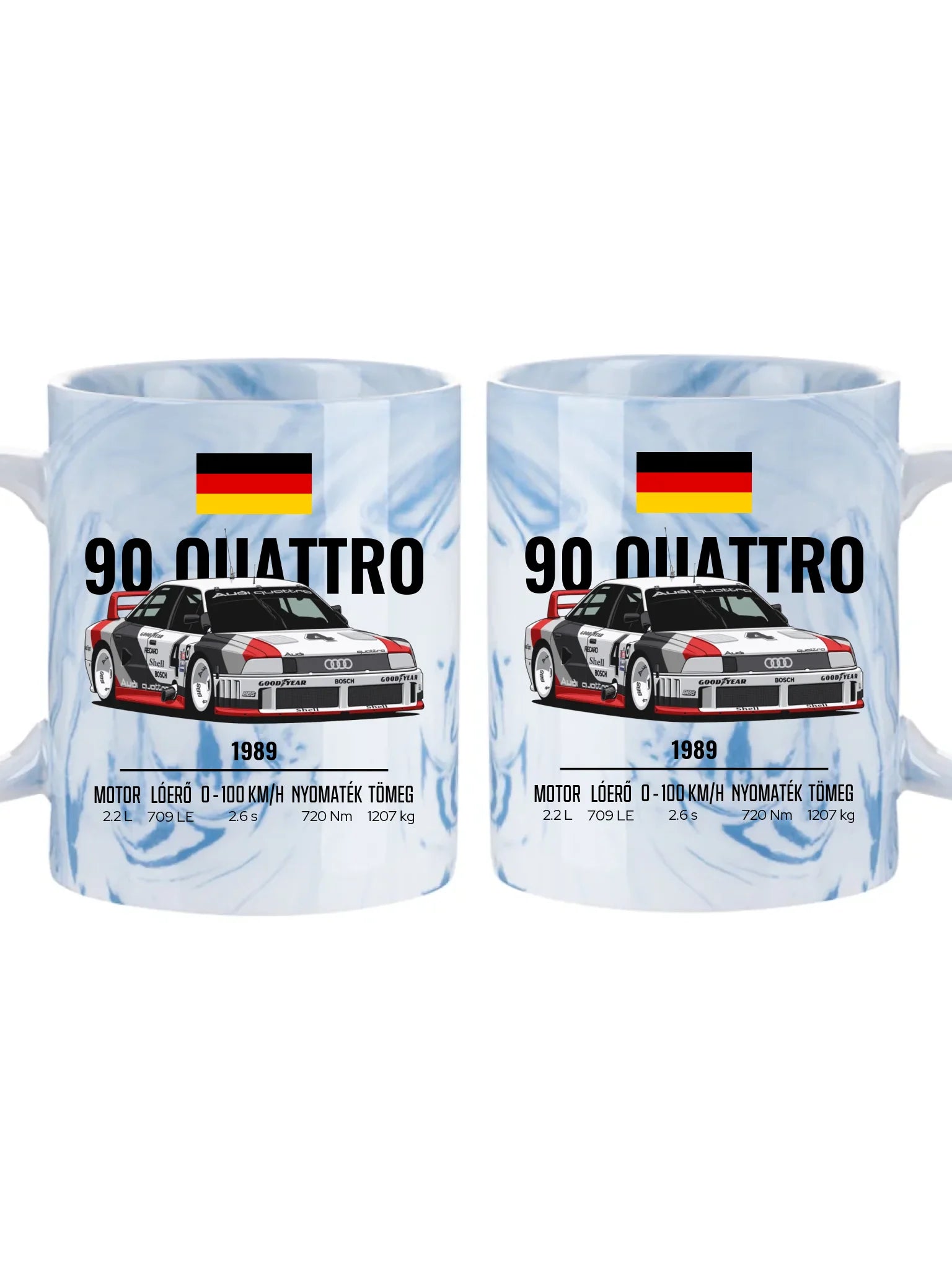 Autó illusztráció - 90 Quattro 20. - Egyedi személyre szabható bögre