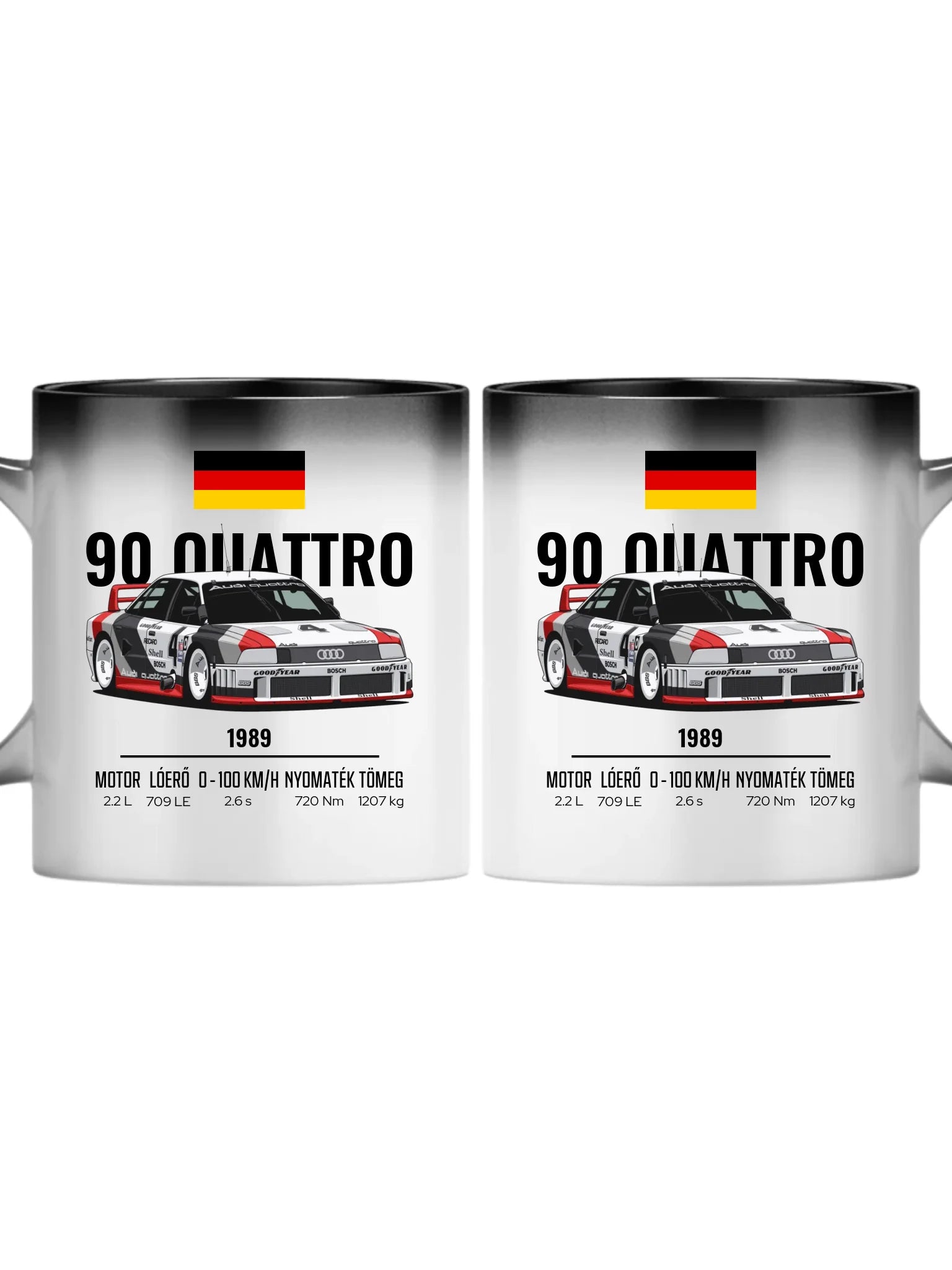 Autó illusztráció - 90 Quattro 20. - Egyedi személyre szabható bögre