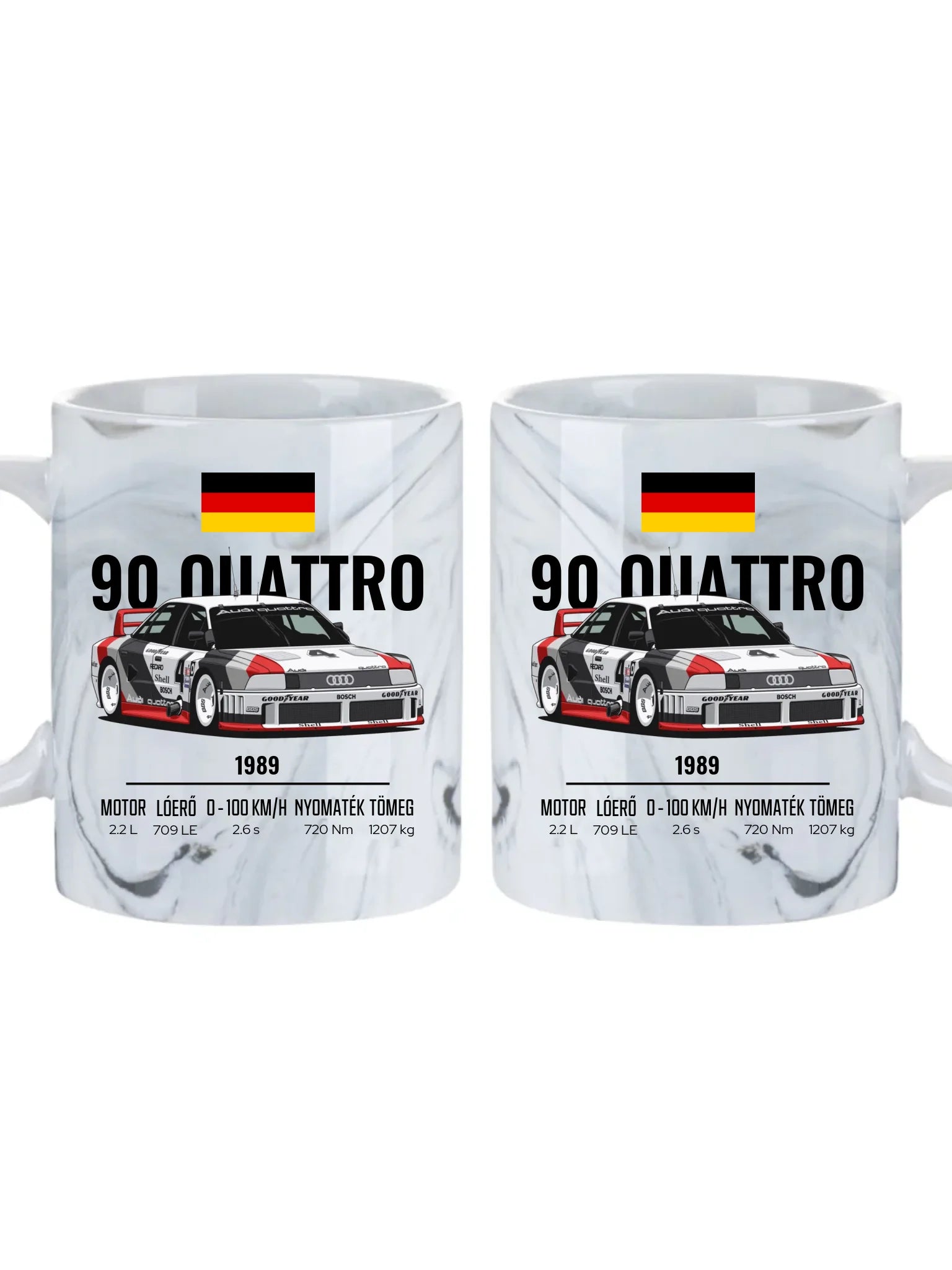 Autó illusztráció - 90 Quattro 20. - Egyedi személyre szabható bögre