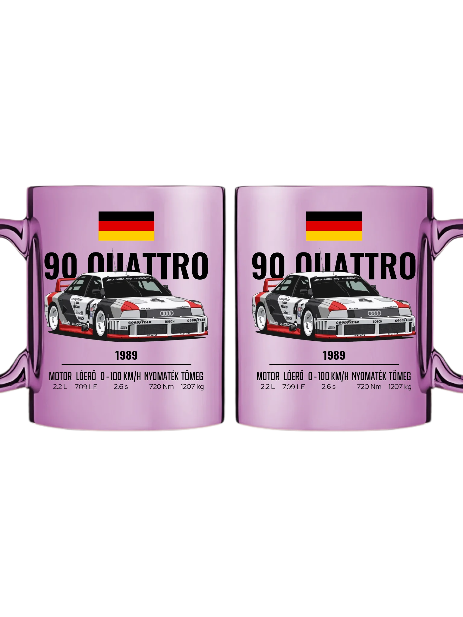 Autó illusztráció - 90 Quattro 20. - Egyedi személyre szabható bögre