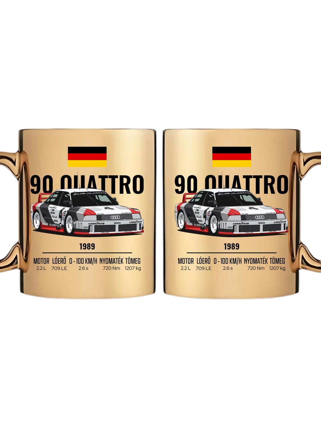 Autó illusztráció - 90 Quattro 20. - Egyedi személyre szabható bögre