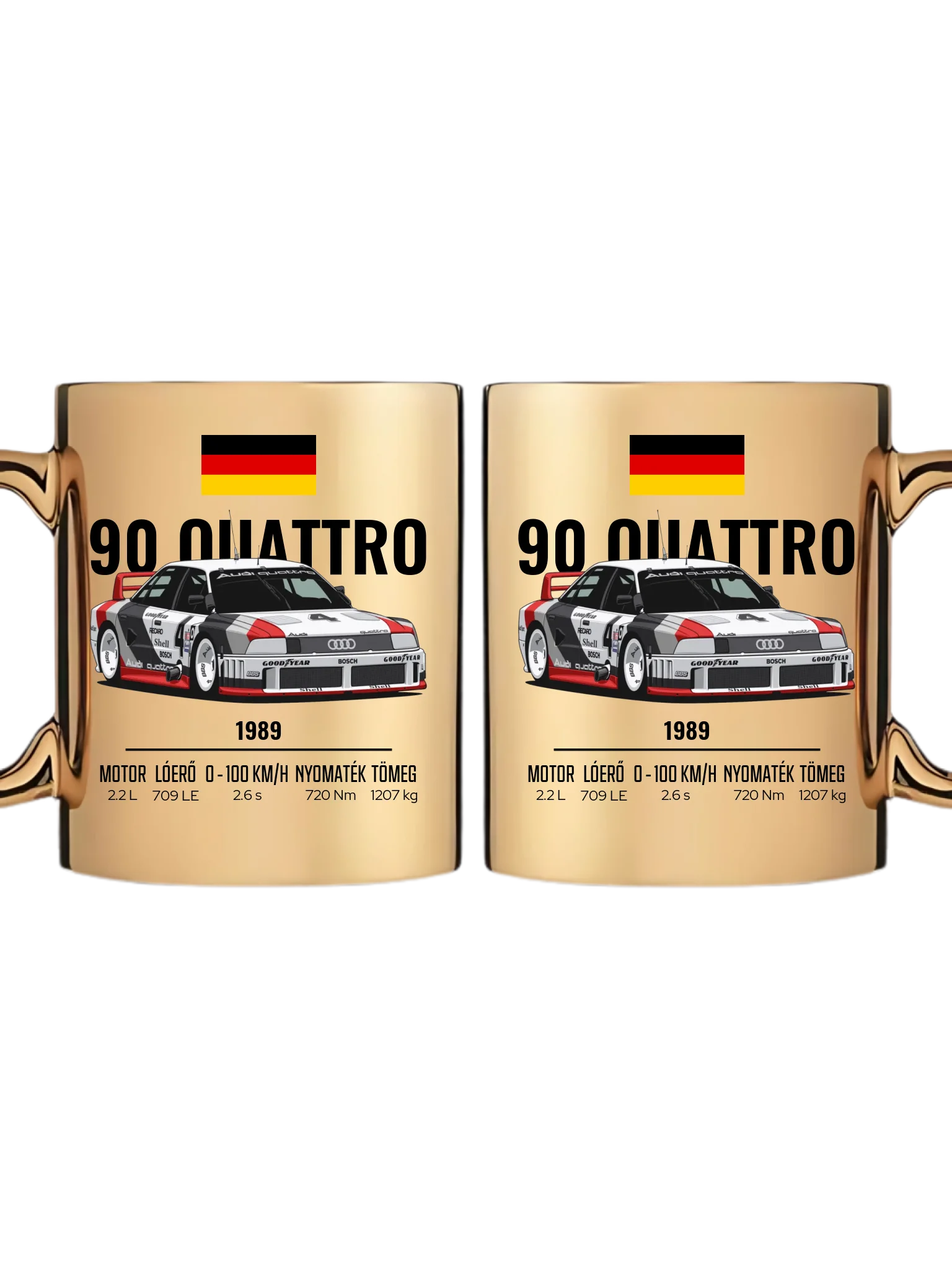 Autó illusztráció - 90 Quattro 20. - Egyedi személyre szabható bögre
