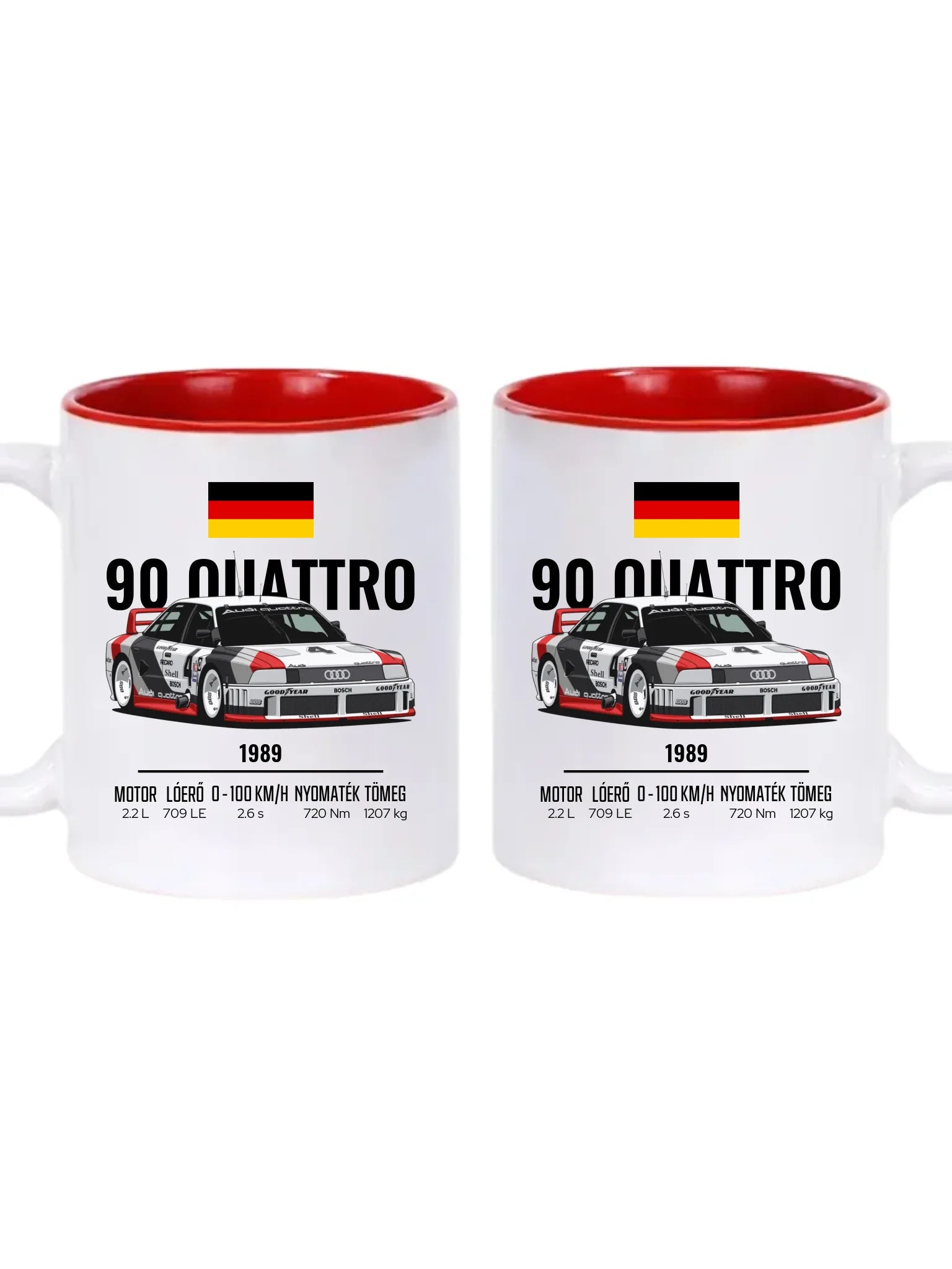Autó illusztráció - 90 Quattro 20. - Egyedi személyre szabható bögre