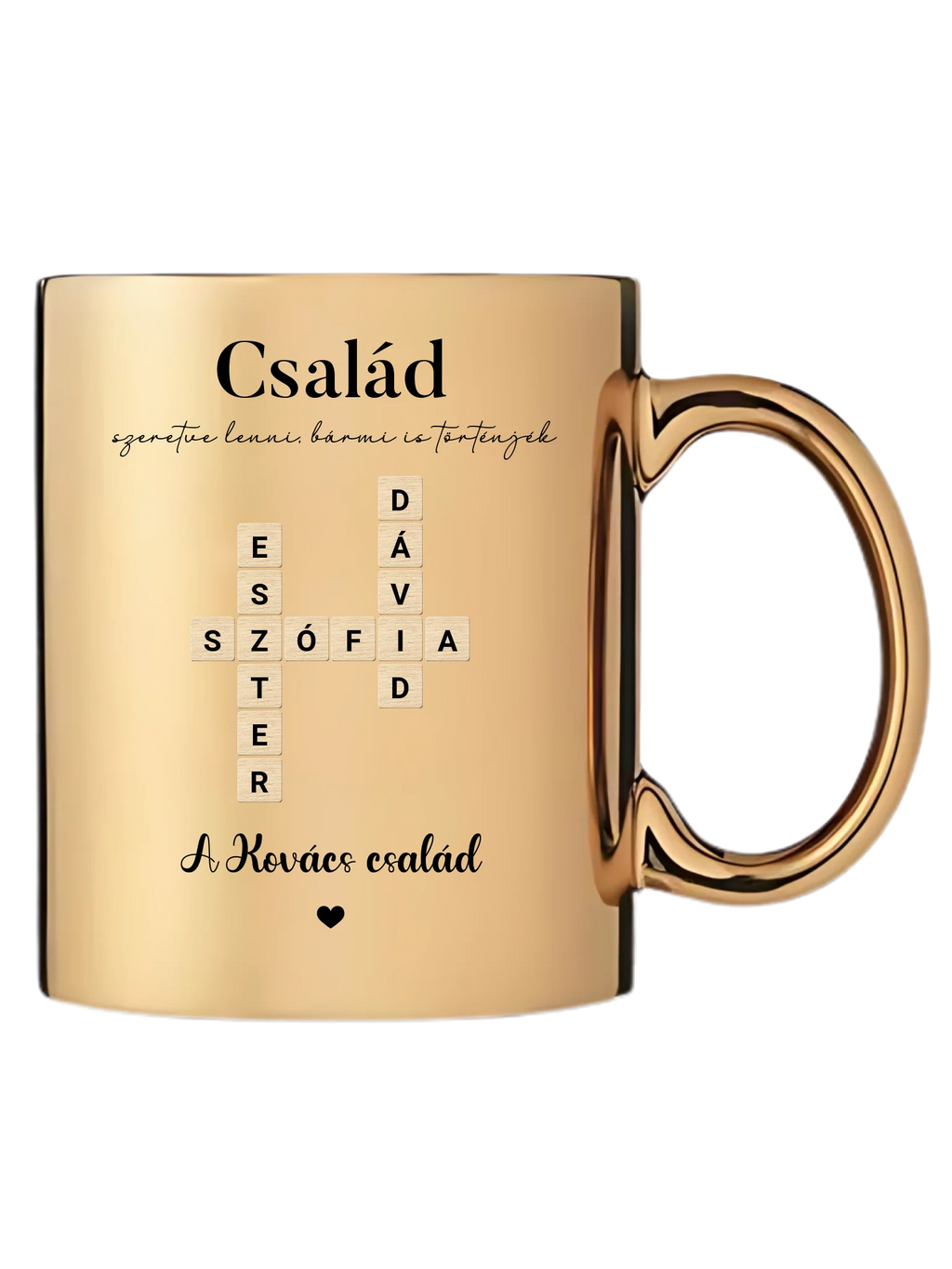 Arany metál bögre jobb oldal