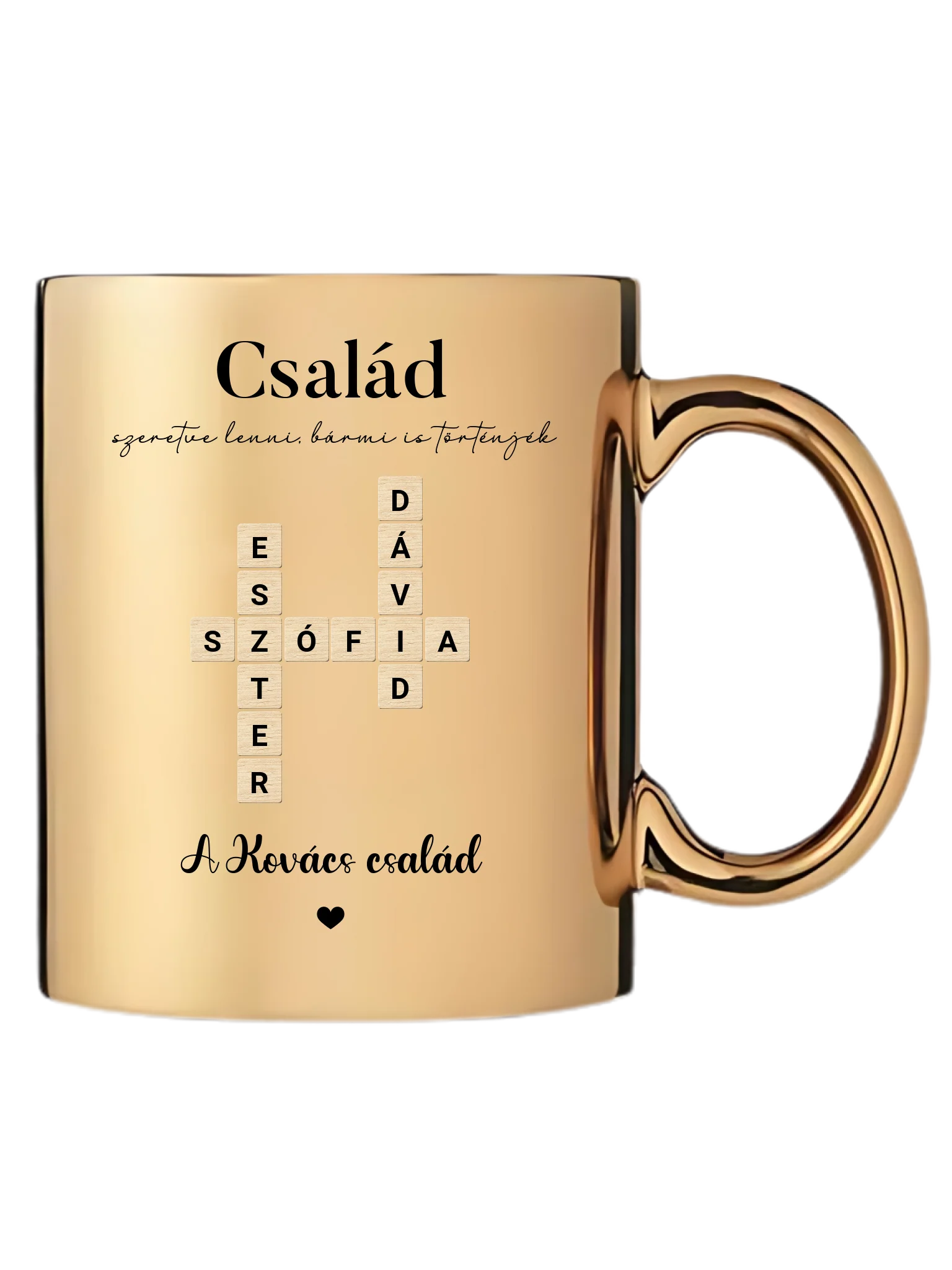 Arany metál bögre jobb oldal