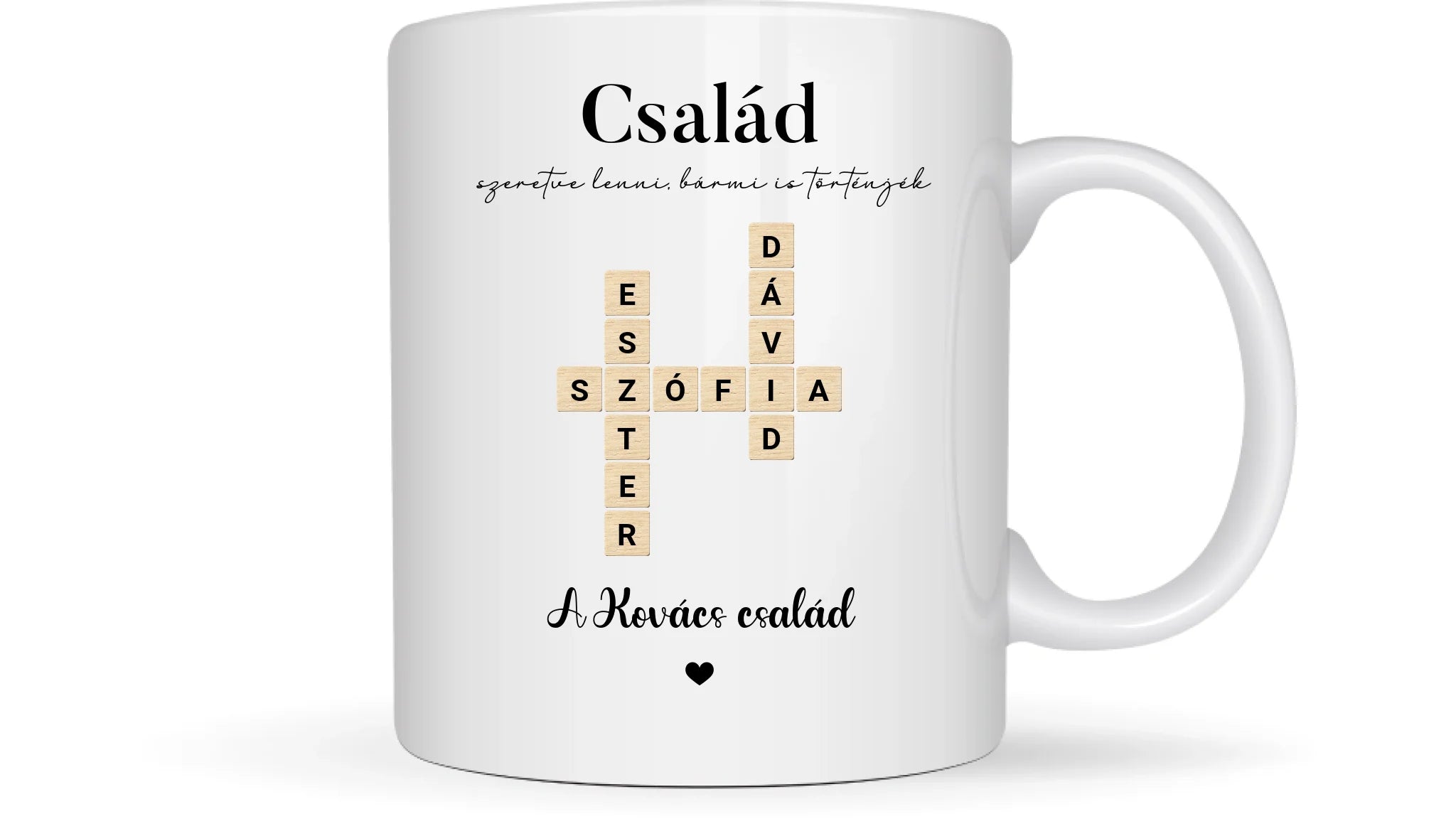 Szókirakó - Ajándék családnak - Személyre szabható bögre
