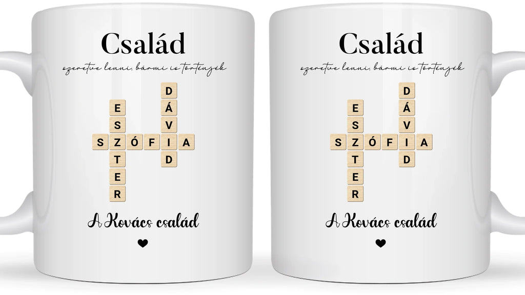 Szókirakó - Ajándék családnak - Személyre szabható bögre