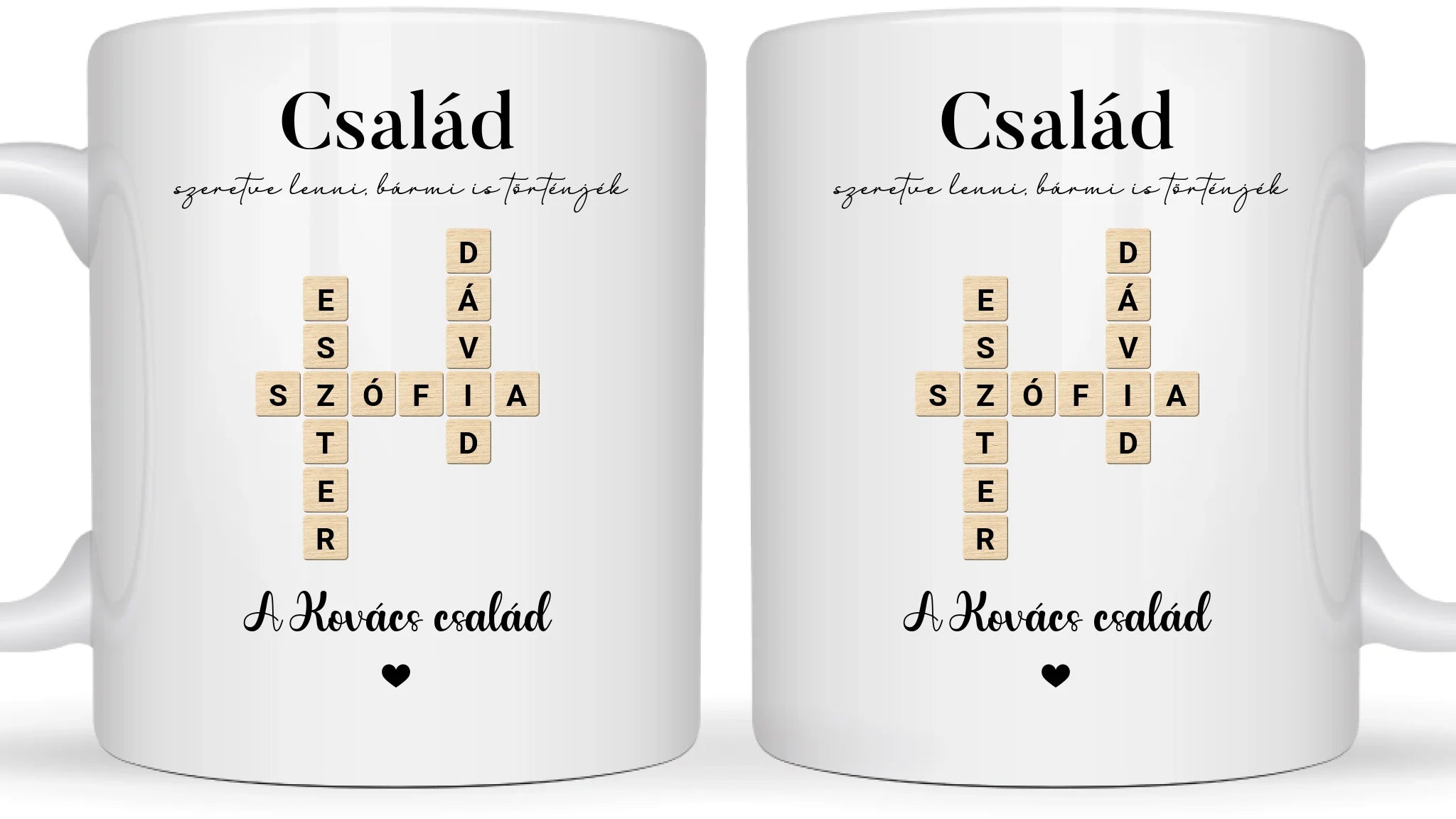 Szókirakó - Ajándék családnak - Személyre szabható bögre