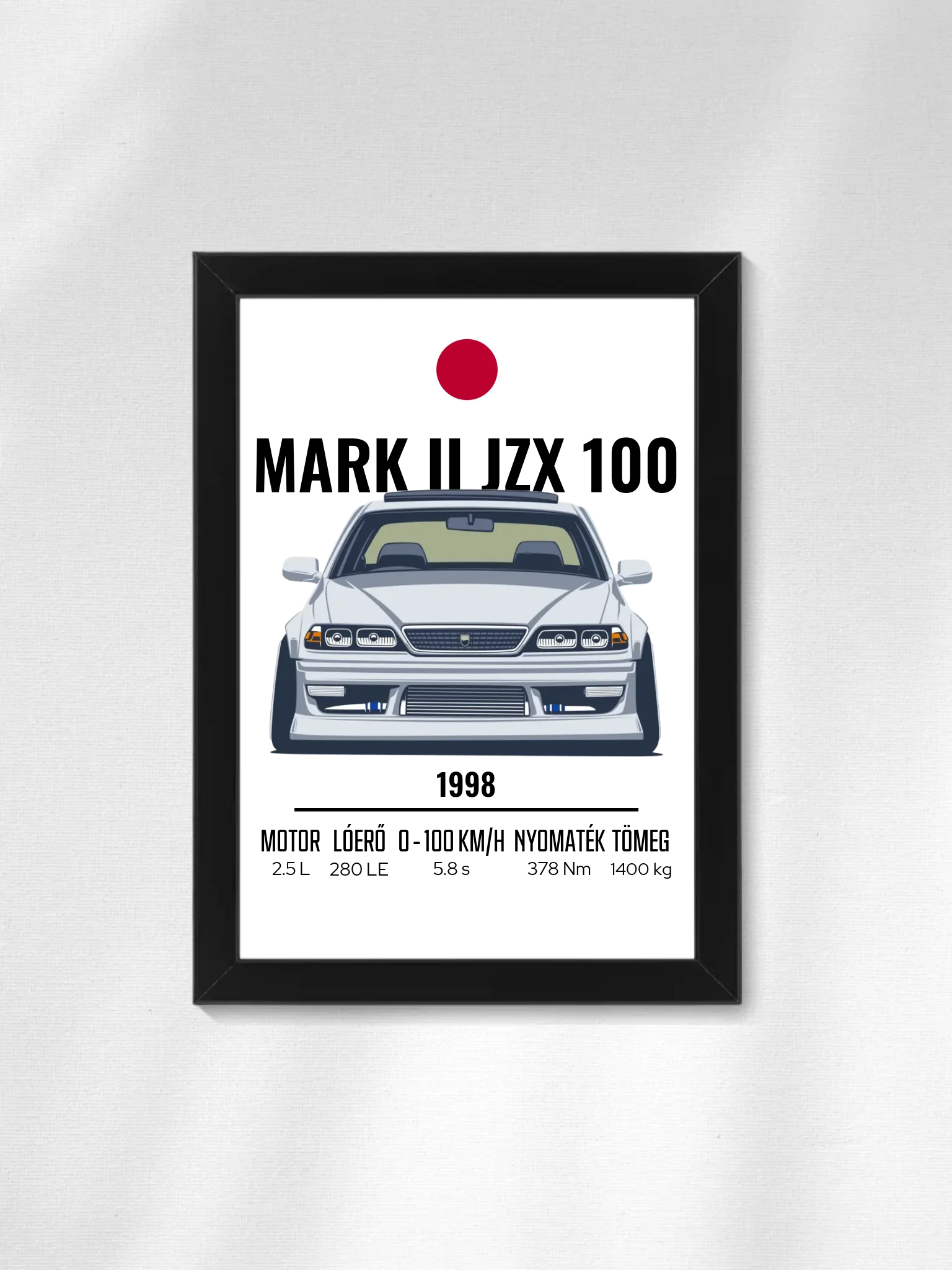 Autó illusztráció - Mark II JZX 100 53. - Falikép