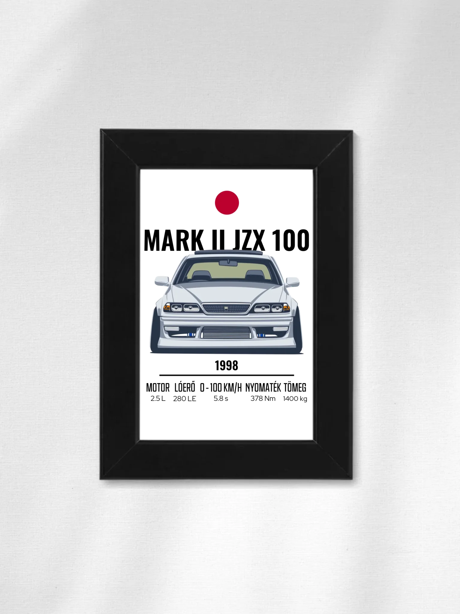 Autó illusztráció - Mark II JZX 100 53. - Falikép