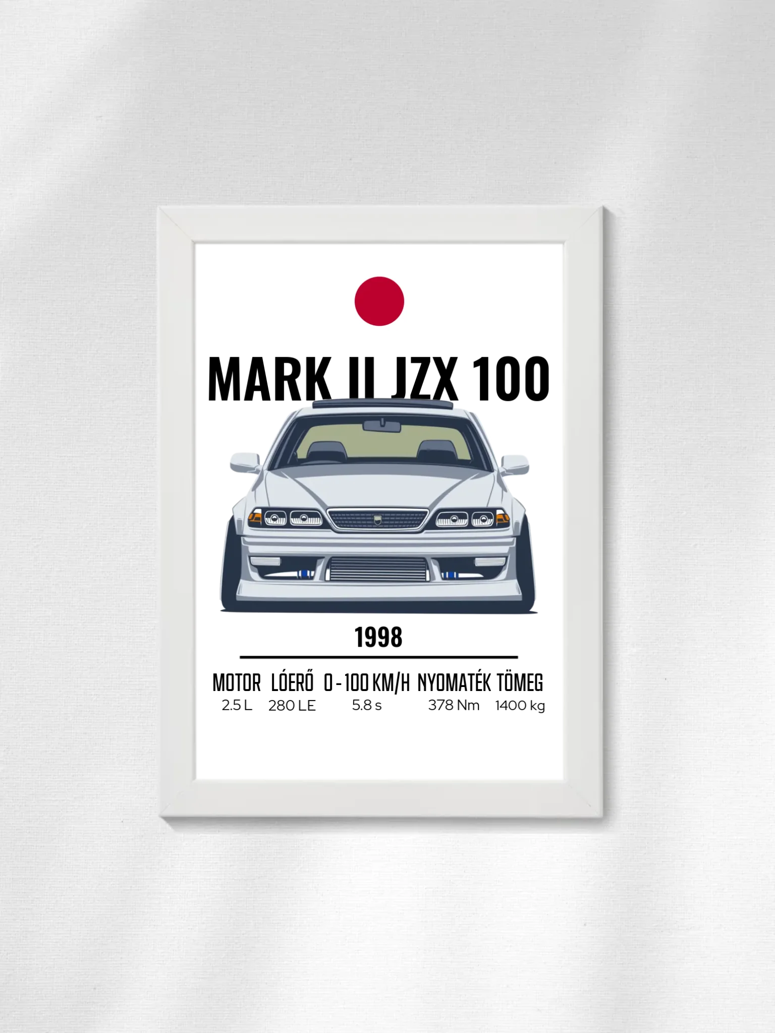Autó illusztráció - Mark II JZX 100 53. - Falikép