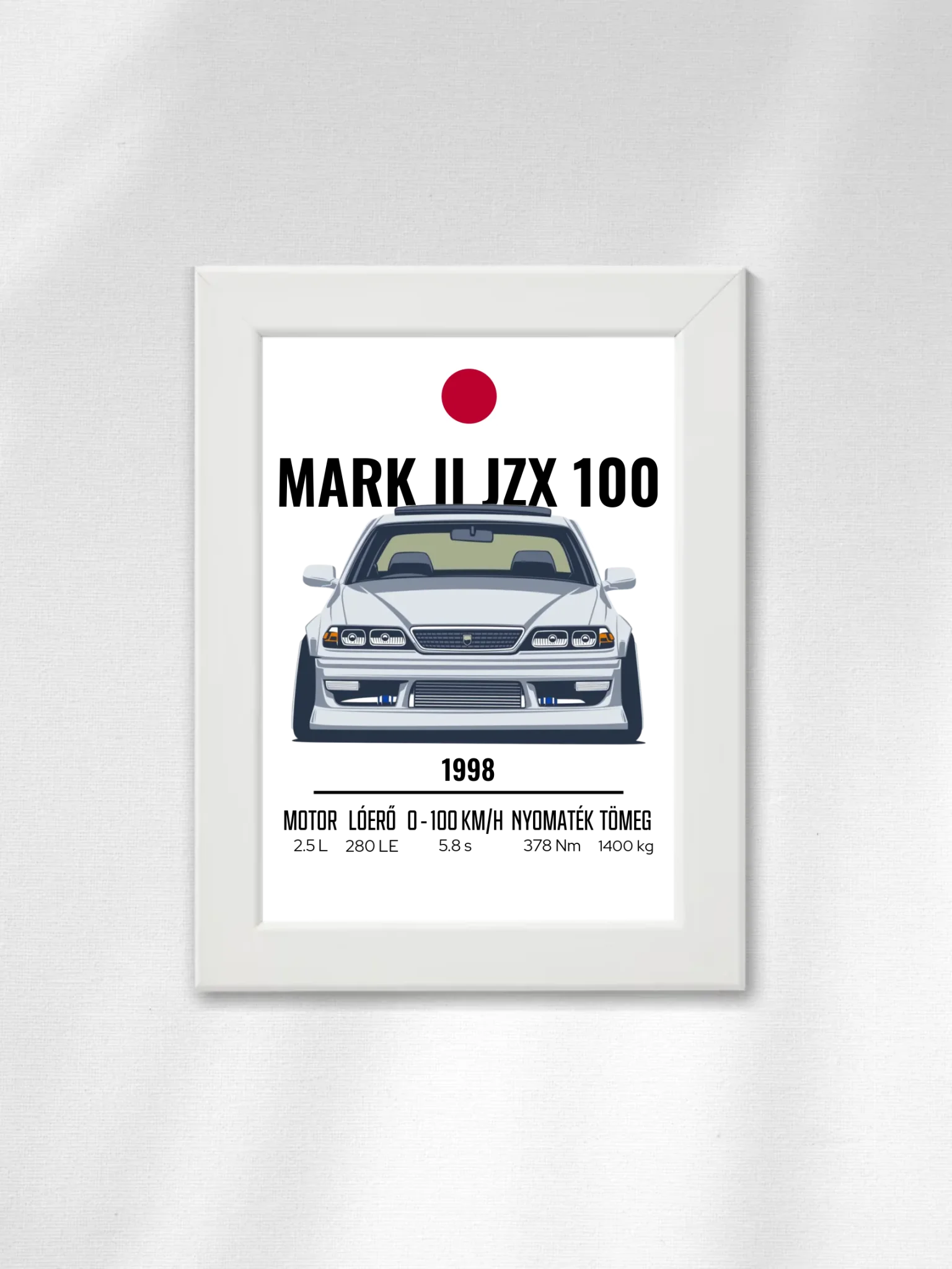 Autó illusztráció - Mark II JZX 100 53. - Falikép