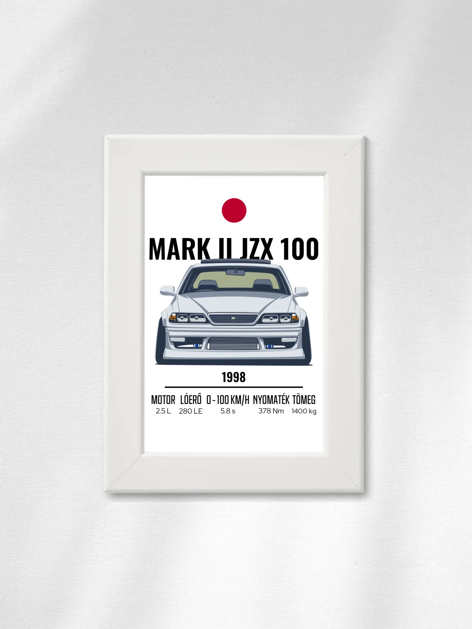 Autó illusztráció - Mark II JZX 100 53. - Falikép