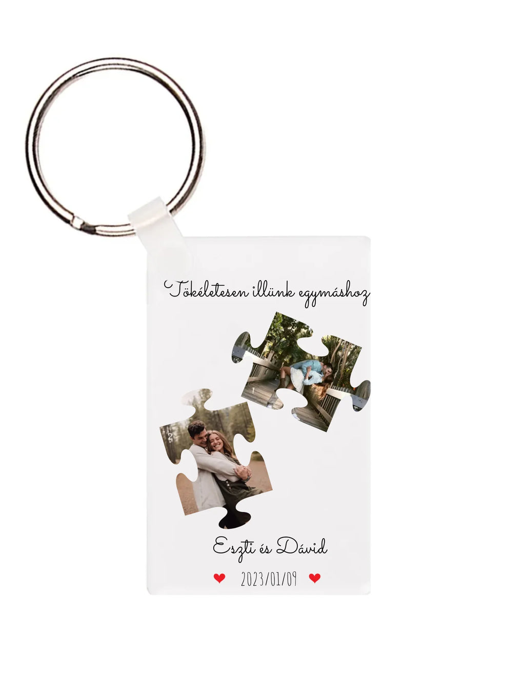 Puzzle 1. - 2 fénykép - Saját fényképes kulcstartó