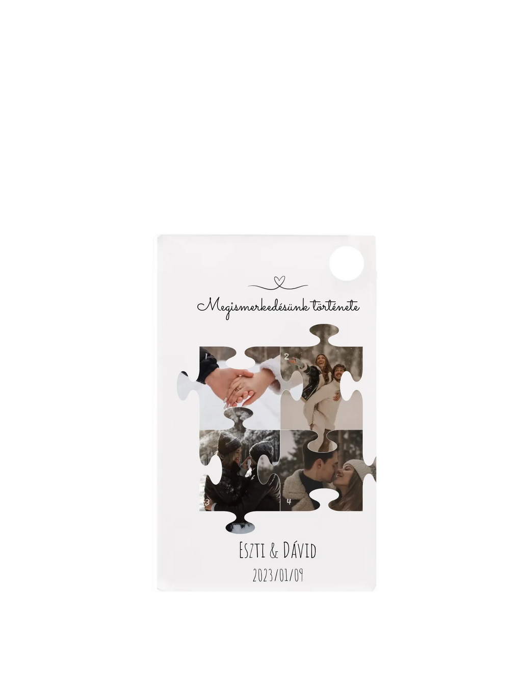 Megismerkedésünk története puzzle 1. - 4 fénykép - Saját fényképes kulcstartó