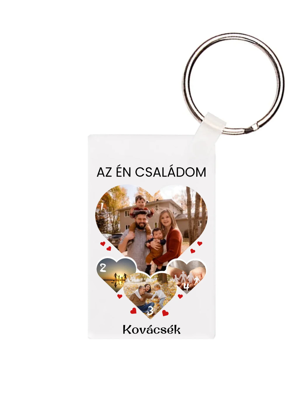 Téglalap alakú kulcstartó eleje - álló