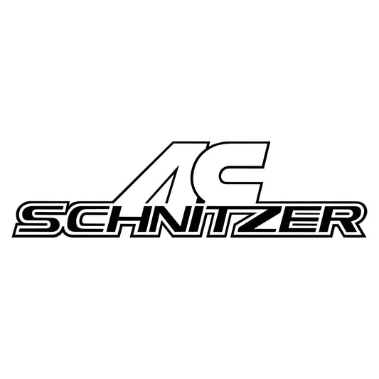 AC Schnitzer matrica főkép, fekete színben, fehér alapon.
