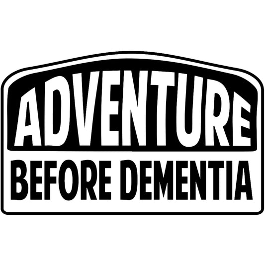 Adventure before dementia matrica főkép, fekete színben, fehér alapon.