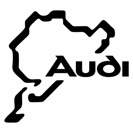 Audi Nurburgring matrica főkép, fekete színben, fehér alapon.