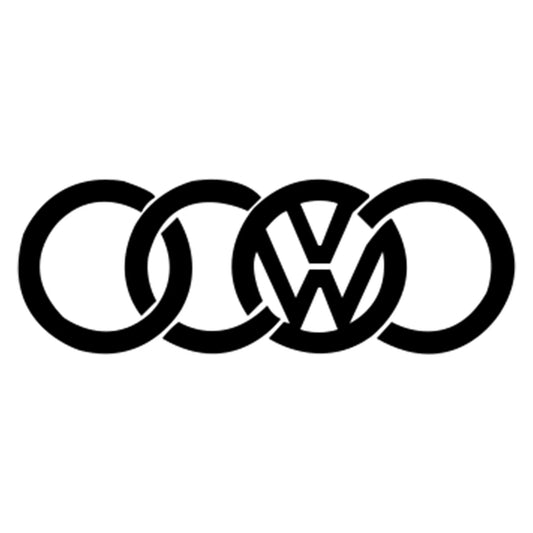 Audi & Volkswagen matrica főkép, fekete színben, fehér alapon.