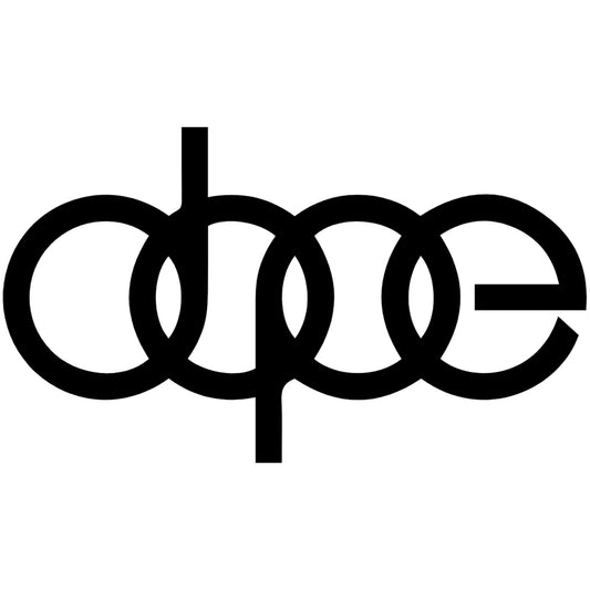 Audi dope matrica főkép, fekete színben, fehér alapon.