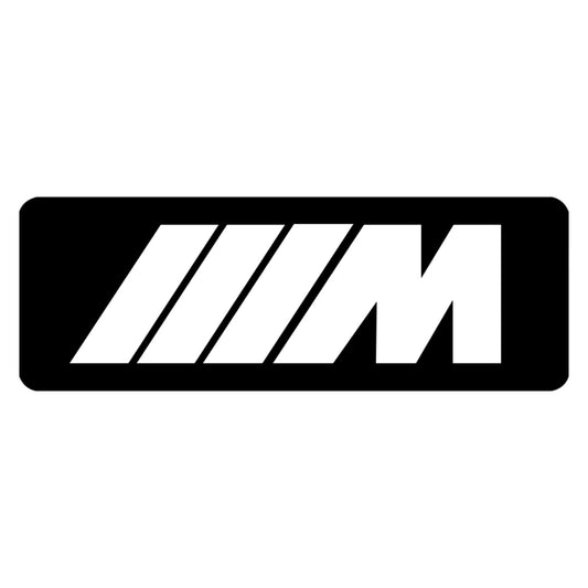 BMW M Series logo háttérrel matrica főkép, fekete színben, fehér alapon.