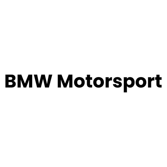 BMW Motorsport matrica főkép, fekete színben, fehér alapon.