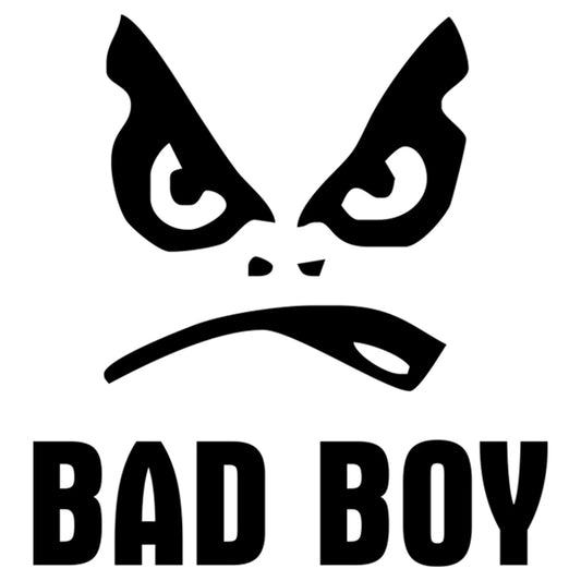 Bad Boy matrica főkép, fekete színben, fehér alapon.