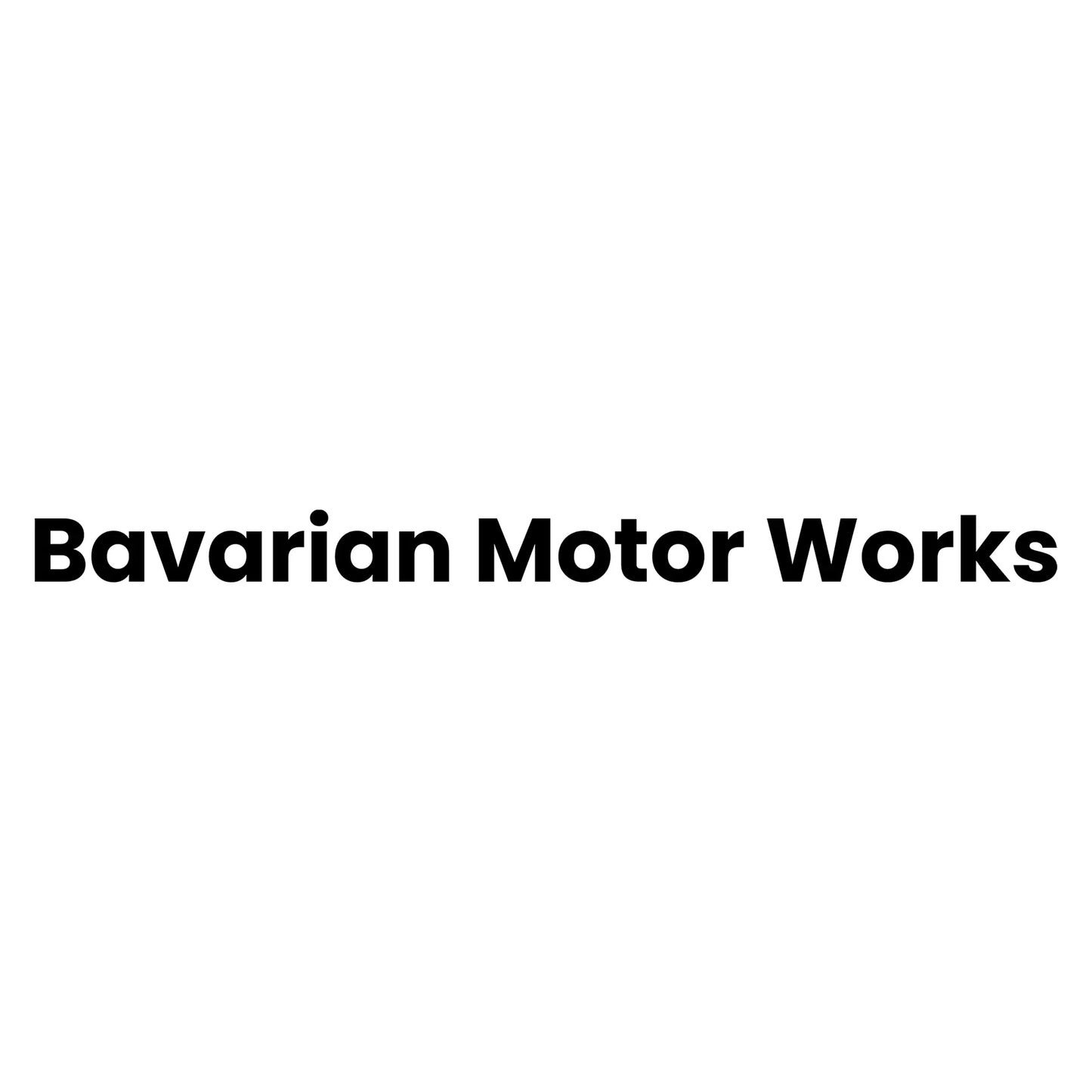 Bavarian Motor Works matrica főkép, fekete színben, fehér alapon.