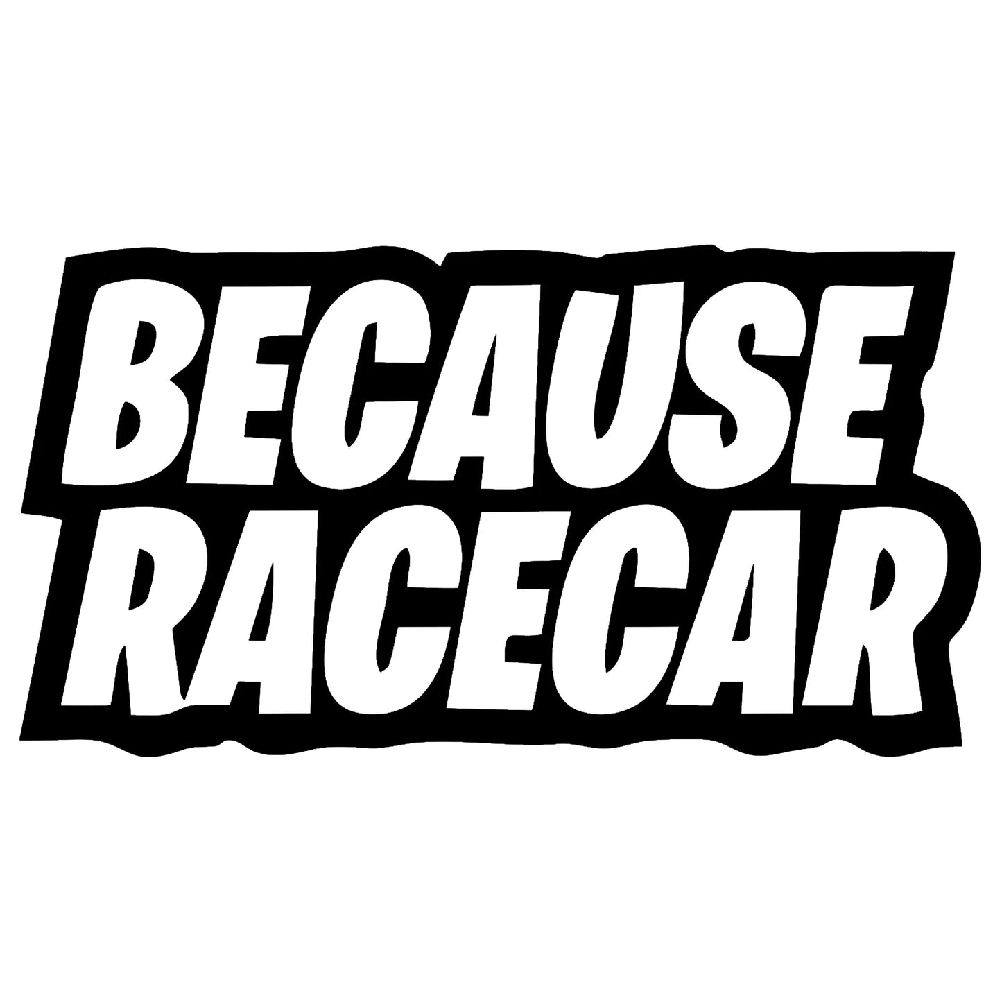 Because Racecar matrica főkép, fekete színben, fehér alapon.