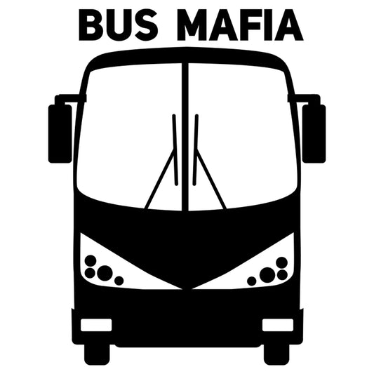 Bus Mafia matrica főkép, fekete színben, fehér alapon.