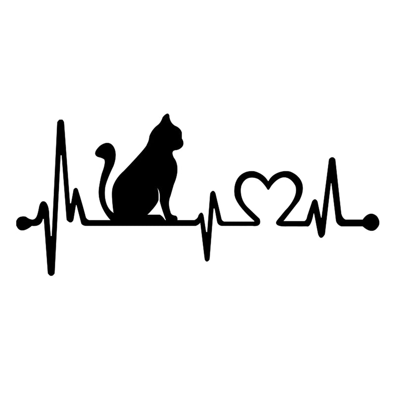 Cica Love matrica főkép, fekete színben, fehér alapon.