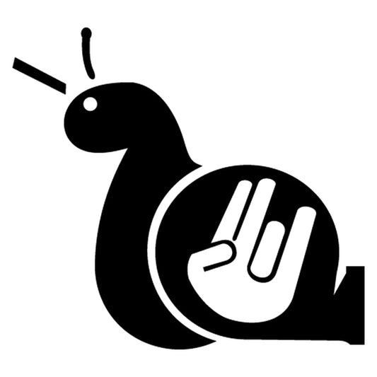 Csiga JDM The shocker matrica főkép, fekete színben, fehér alapon.