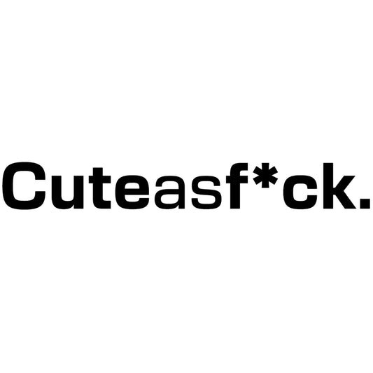 Cuteasfuck matrica főkép, fekete színben, fehér alapon.