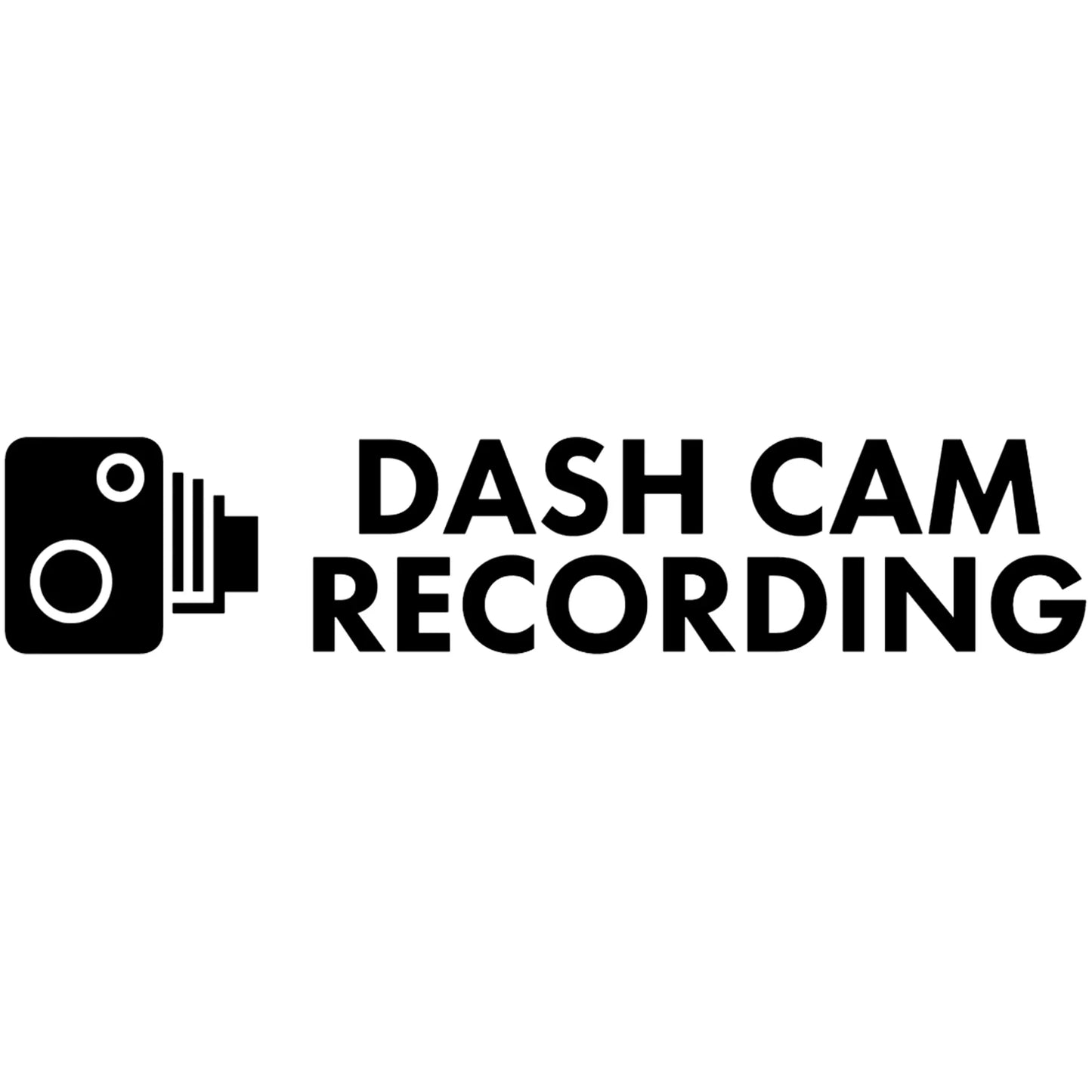 Dash Cam Recording matrica főkép, fekete színben, fehér alapon.