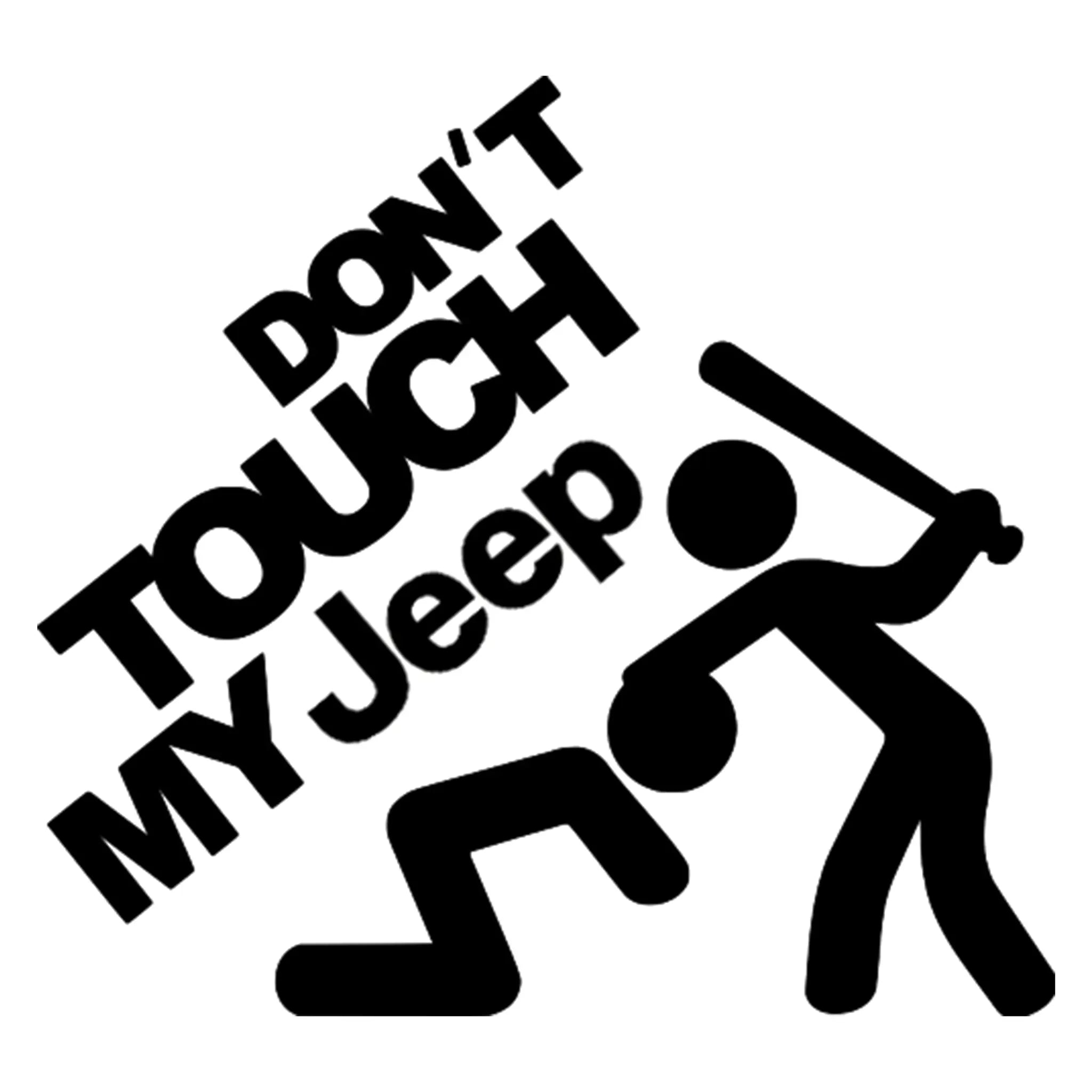 Don't touch my Jeep matrica főkép, fekete színben, fehér alapon.