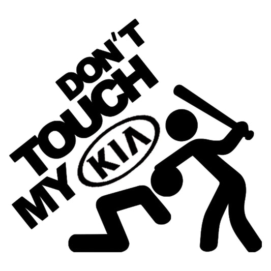 Don't touch my KIA matrica főkép, fekete színben, fehér alapon.