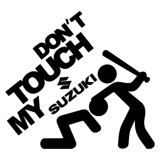 Don't touch my Suzuki matrica főkép, fekete színben, fehér alapon.