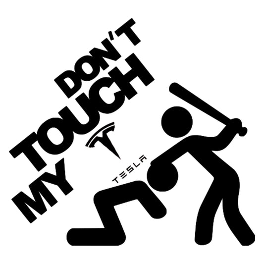 Don't touch my Tesla matrica főkép, fekete színben, fehér alapon.